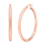 High Polish Round Hoop Gold Earrings