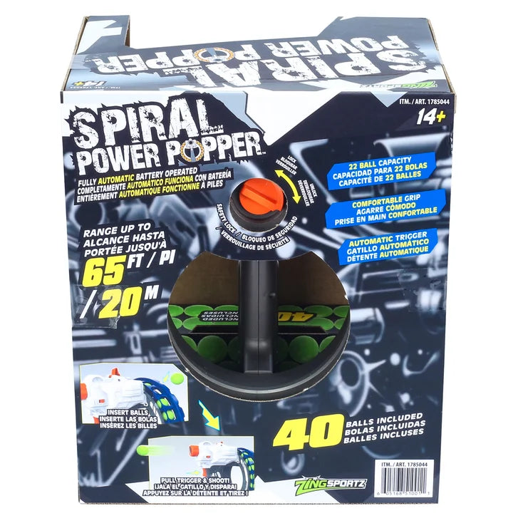 Blue Spiral Power Popper with 40 Balls