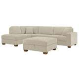 Thomasville Miles 3-piece Left-hand Facing Fabric Sectional with Storage Ottoman