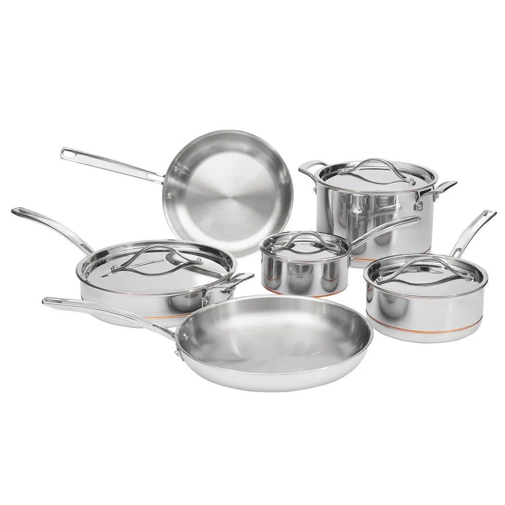Kirkland Signature 5-ply Clad Stainless Cookware Set, 10-pieces