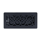 Manor House Black Low Profile Scroll Design Floor Registers, 4-pack