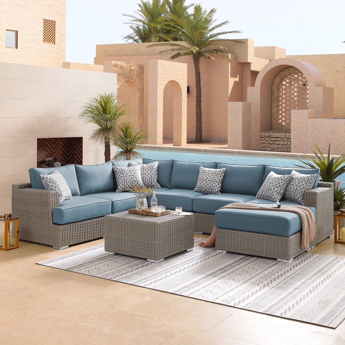 Niko 8-piece Patio Sectional Conversation Set
