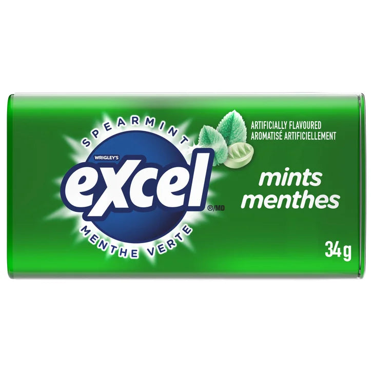 Excel Spearmint Mints, 8 × 34 g