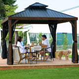 Dunham Aluminum Gazebo with Wood Finish