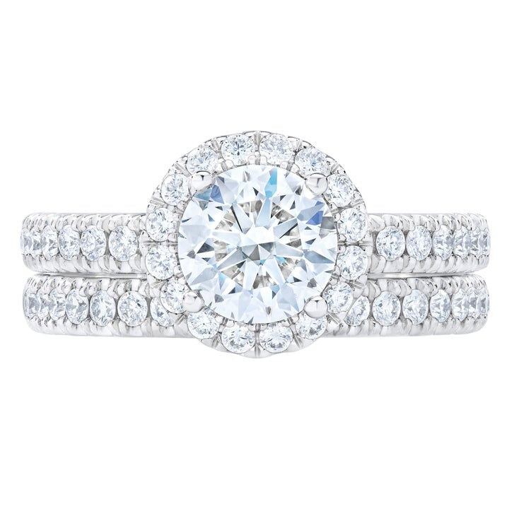 2.33 ctw Round Brilliant Cut, Clarity VS1, Colour H, Diamond Wedding Set