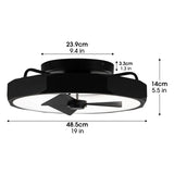 Parrot Uncle 19 in. Matte Black Industrial Ceiling Fan