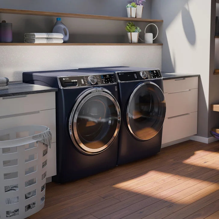 GE Profile 6.1 cu ft. Blue Front Load Washer with Smart Dispense Technology