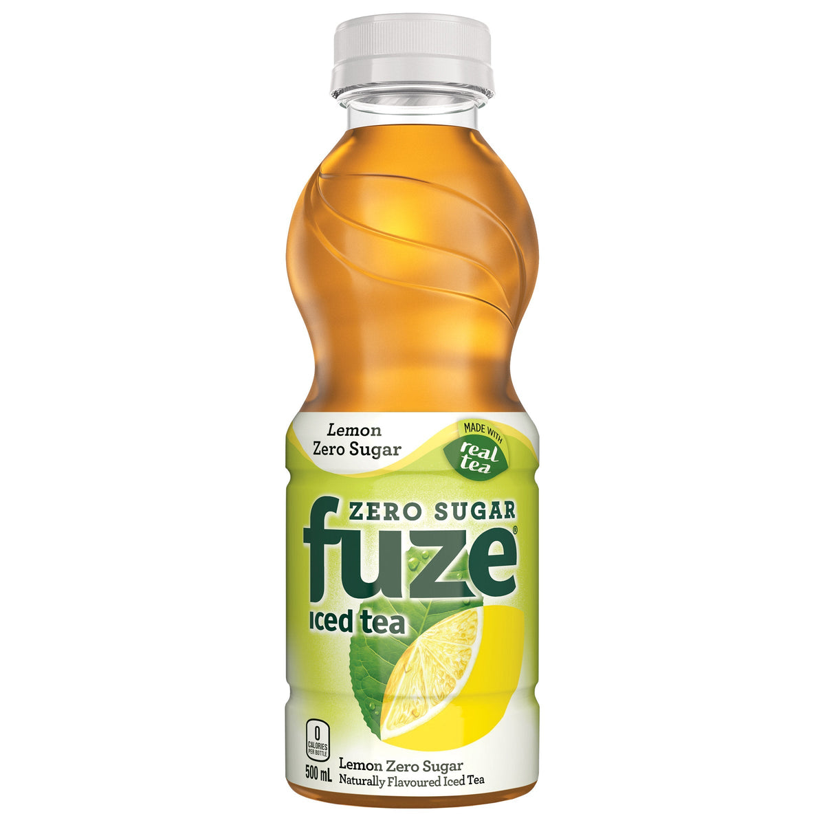Fuze Iced Tea Zero Sugar Lemon Bottles 500 mL, 12-pack