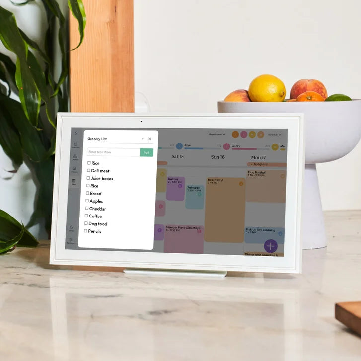 Skylight 15 in. White Smart Touchscreen Calendar and Organizer