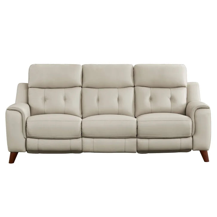 Prospera Home Malibu Modern Top Grain Leather Power Reclining Sofa with Power Headrest