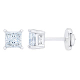 Princess Cut Diamond Stud Earrings (1.80 ctw)
