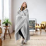 Hooded Blanket with Sherpa Reverse