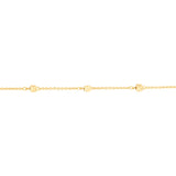 High Polish and Diamond Cut Cube Station Popcorn Chain in Yellow Gold