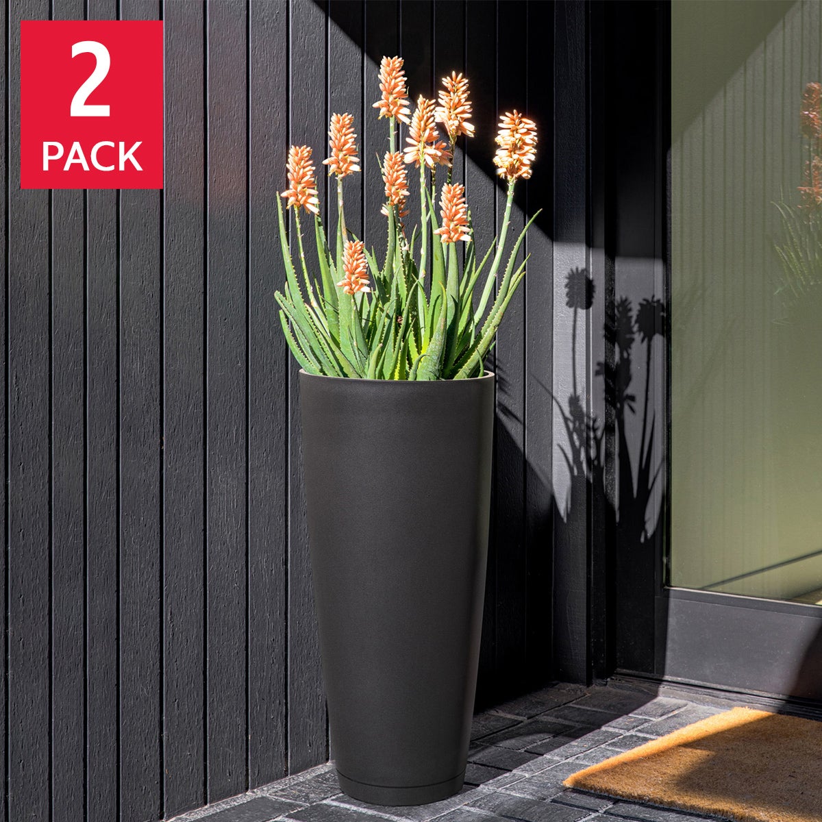 Veradek 28 in. Round Planter, 2-pack