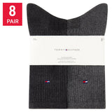 Tommy Hilfiger Men's Combed Cotton Crew Socks with Arch Support, 8-Pack