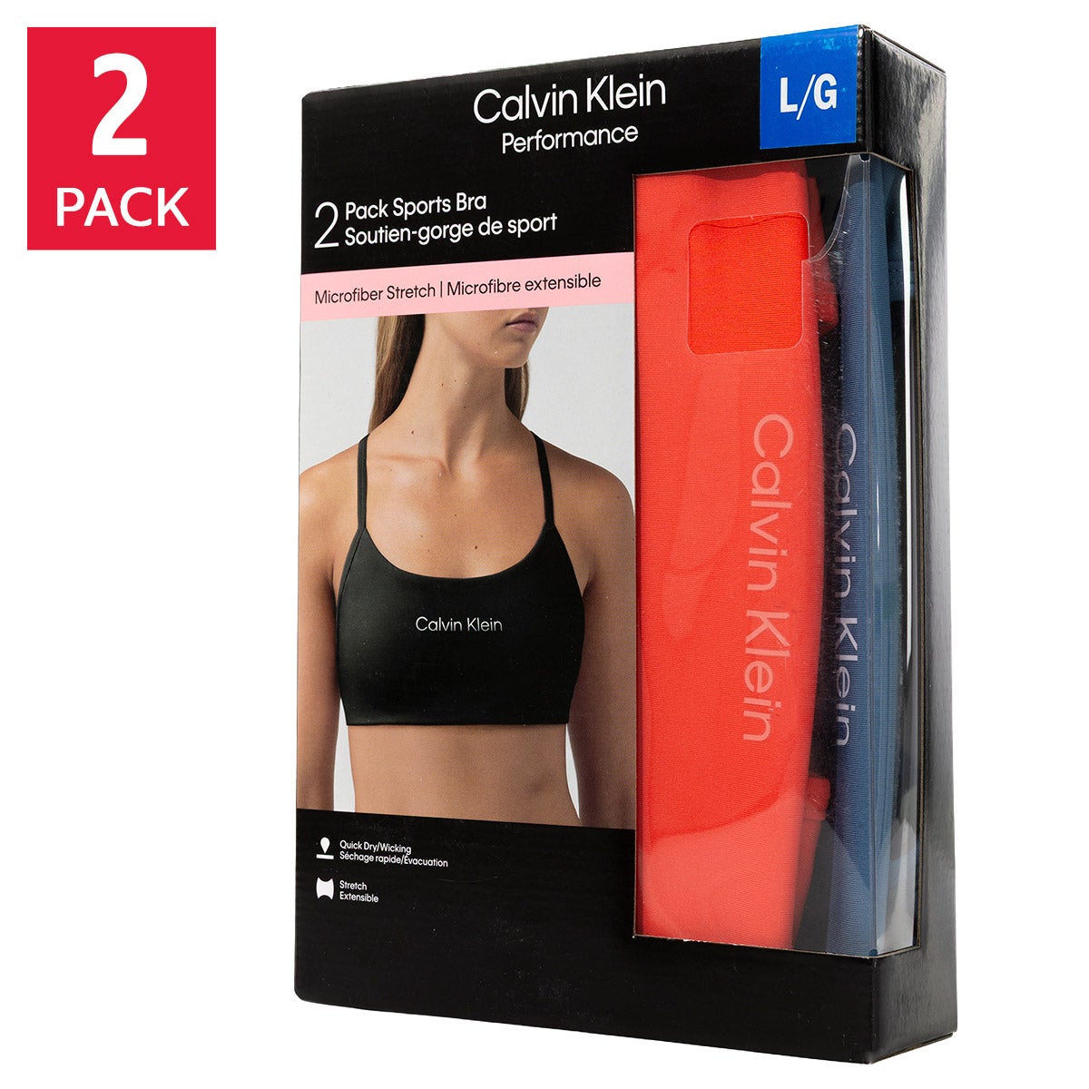 Calvin Klein Women's Sports Bra, 2-pack