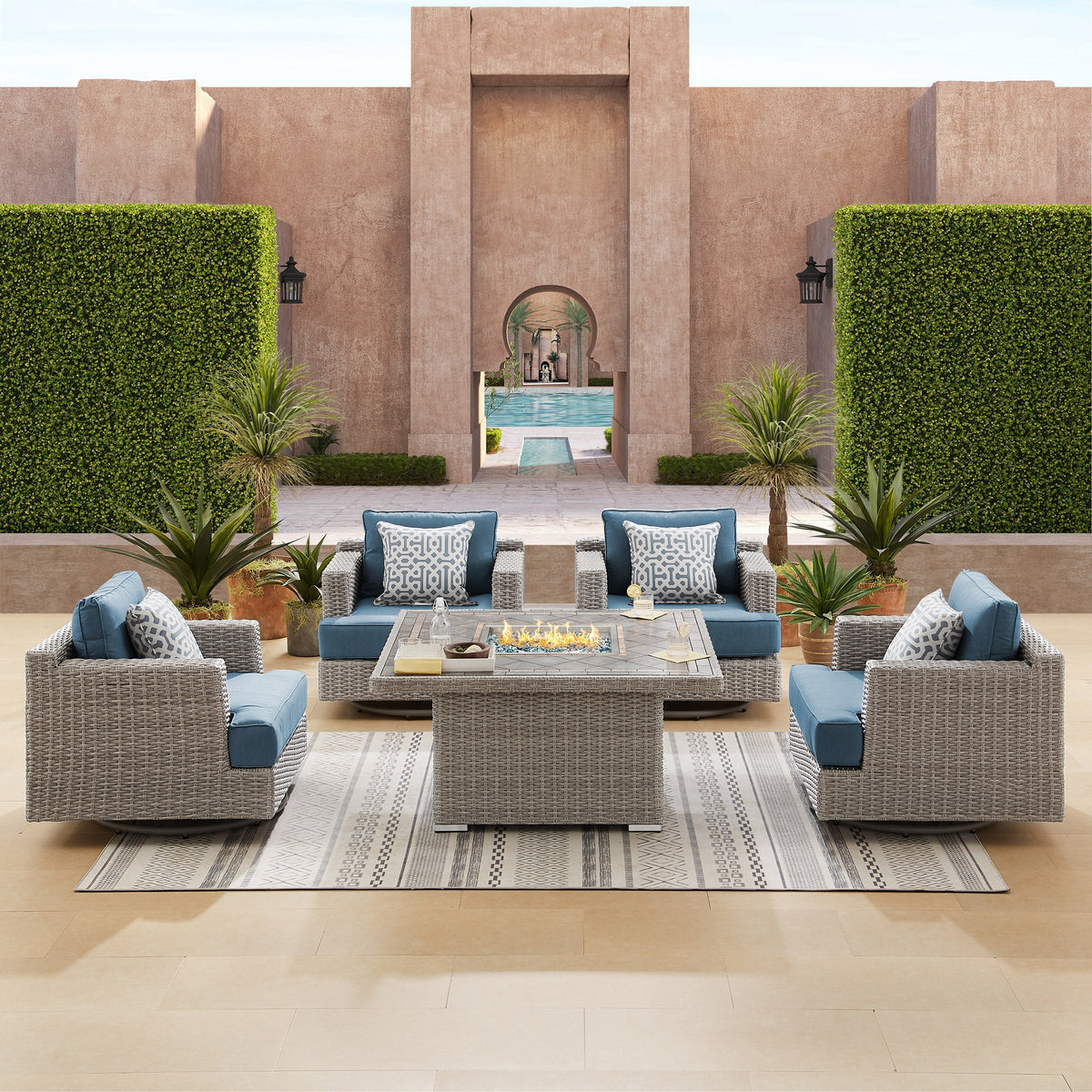 Niko 5-piece Patio Conversation Set with Fire Table
