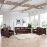Prospera Home West Park Top Grain Leather Sofa, Loveseat and Chair
