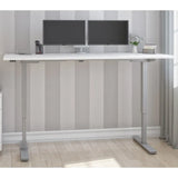 Bestar Upstand 76.2 cm x 182.9 cm (30 in. x 72 in.) Height Adjustable Desk with Dual Monitor Arm