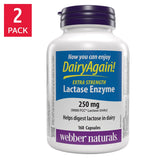 webber naturals Lactase Enzyme Extra Strength, 2 x 160 capsules