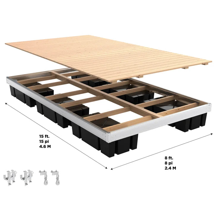 Multinautic QPF495 Aluminum Floating Dock with Cedar Decking