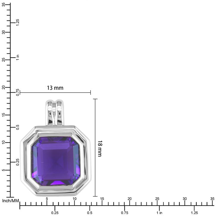 Octagon Cut Amethyst Pendant