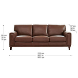 Prospera Home Jensen Top-grain Leather Sofa and 2 Chairs