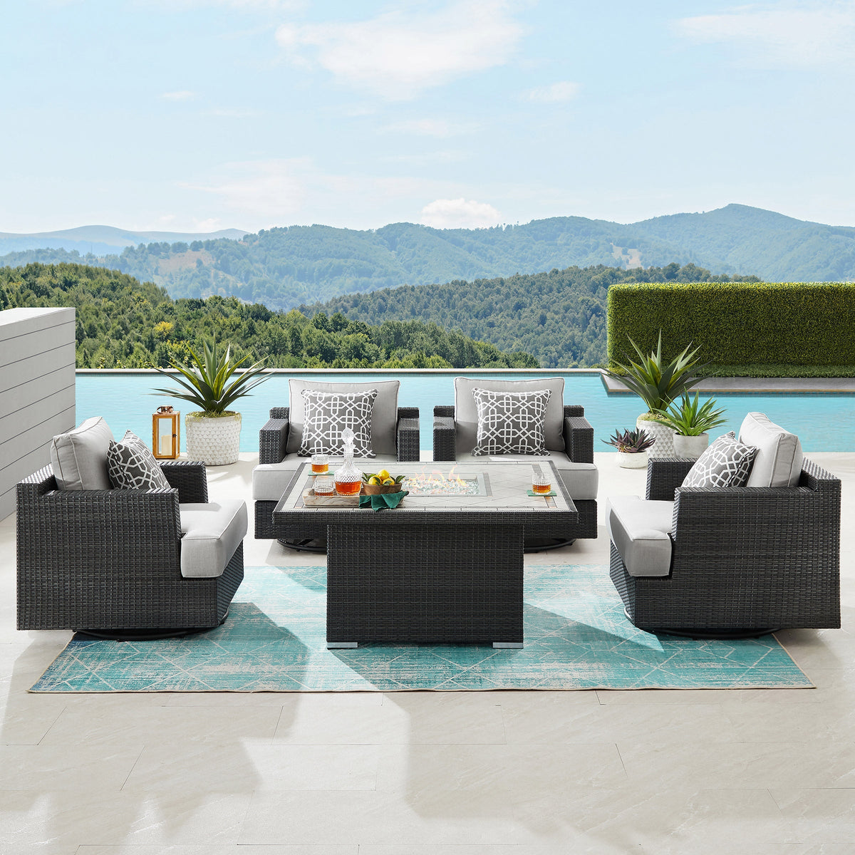 Niko 5-piece Patio Conversation Set with Fire Table