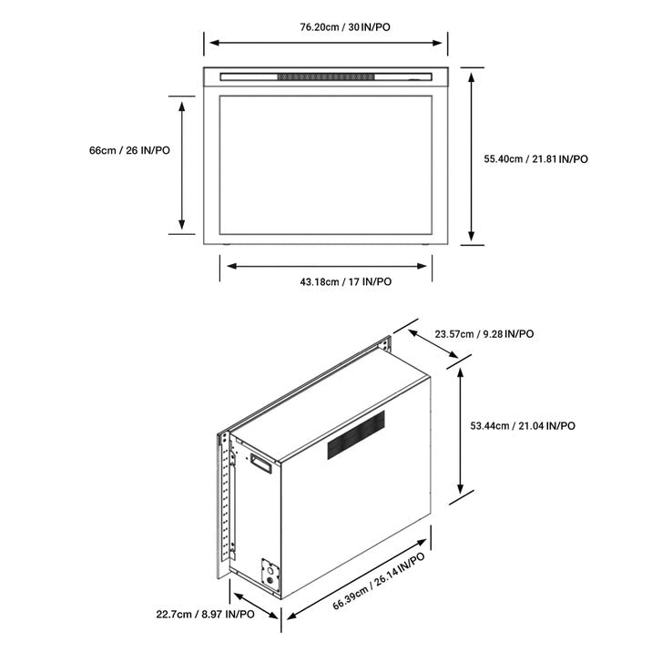 Paramount Premium Modern 76.2 cm (30 in.) Electric Fireplace Insert