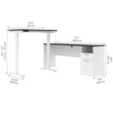 Bestar Upstand 2-piece L-shaped Workstation with Height Adjustable Desk