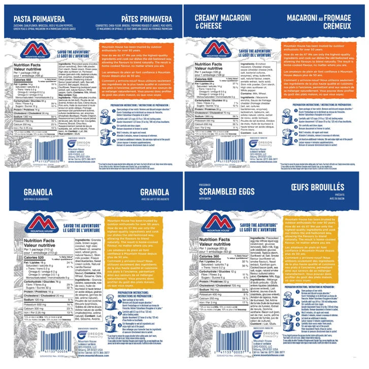 Mountain House 90 Pouch Food Kit