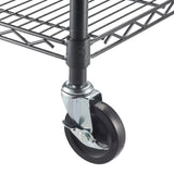 TRINITY Outdoor 5-Tier Black Anthracite Wire Shelving Rack With Wheels, 60" x 24" x 72"