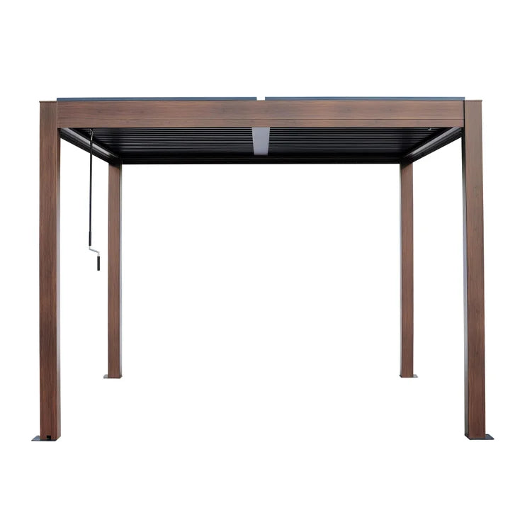 Kaslo Aluminum Pergola with Wood Finish