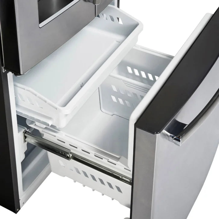 GE Profile 33 in. 24.8 cu ft. Stainless Steel French Door Refrigerator with External Ice and Water Dispenser