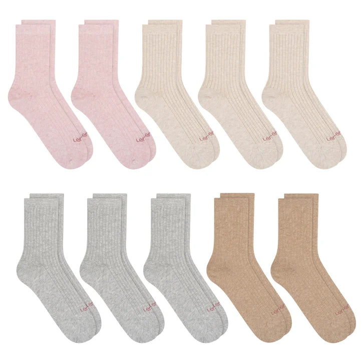 Lemon Casual Ribbed Low Crew Socks, 10-pack
