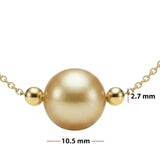 10.5 – 11 mm Golden Cultured South Sea Pearl Necklace