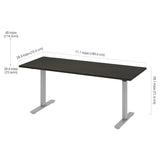 Bestar Upstand 76.2 cm x 182.9 cm (30 in. x 72 in.) Height Adjustable Desk with Dual Monitor Arm