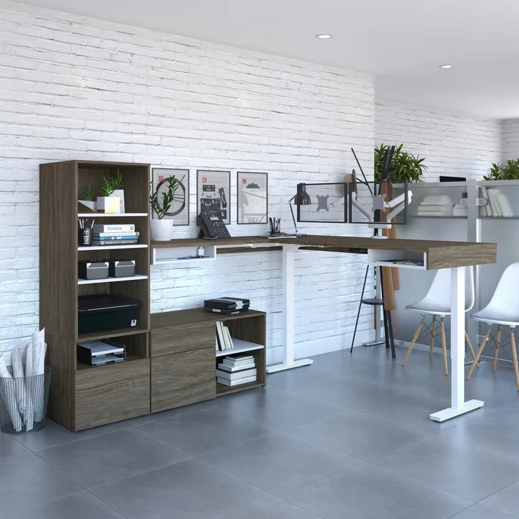 Bestar Viva L-shaped Height-adjustable Workstation