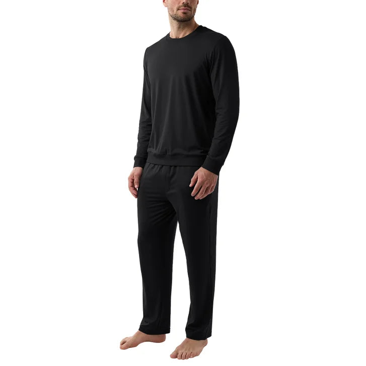 Layer Zero Men's Stretch 2-piece Lounge Set – Long Sleeve & Tapered Pant