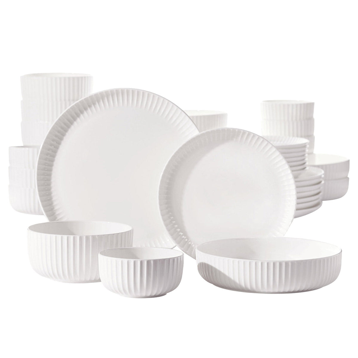 Maison Neuve Ridge Bone China Dinnerware Set, 40-pieces