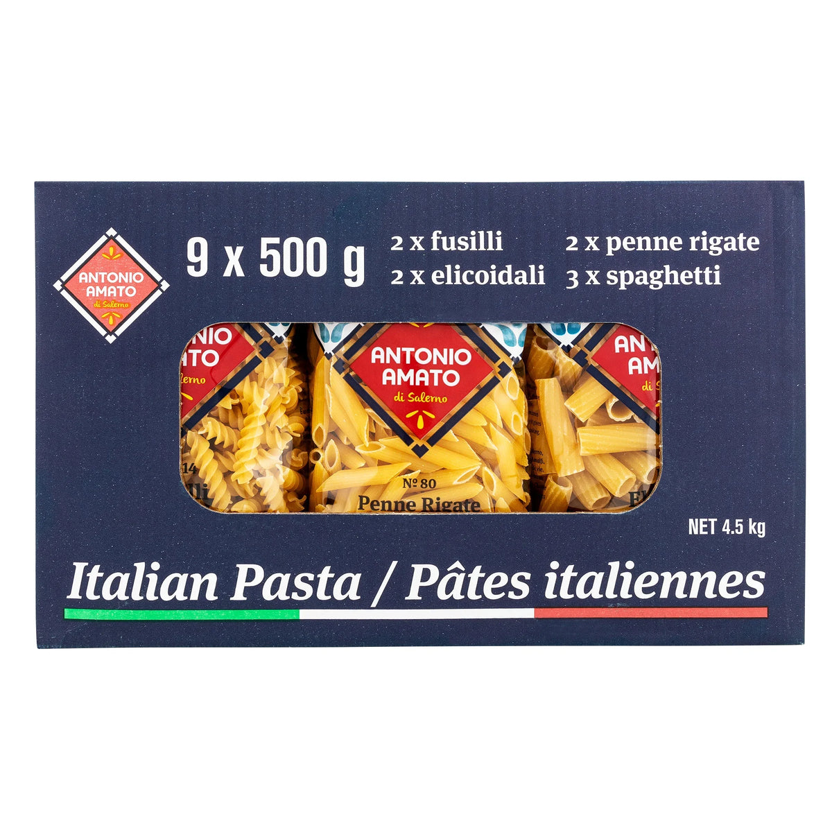 Antonio Amato Pasta Variety Pack, 9 × 500 g