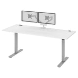 Bestar Upstand 76.2 cm x 182.9 cm (30 in. x 72 in.) Height Adjustable Desk with Dual Monitor Arm