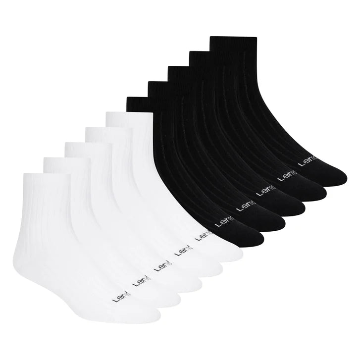 Lemon Casual Ribbed Low Crew Socks, 10-pack