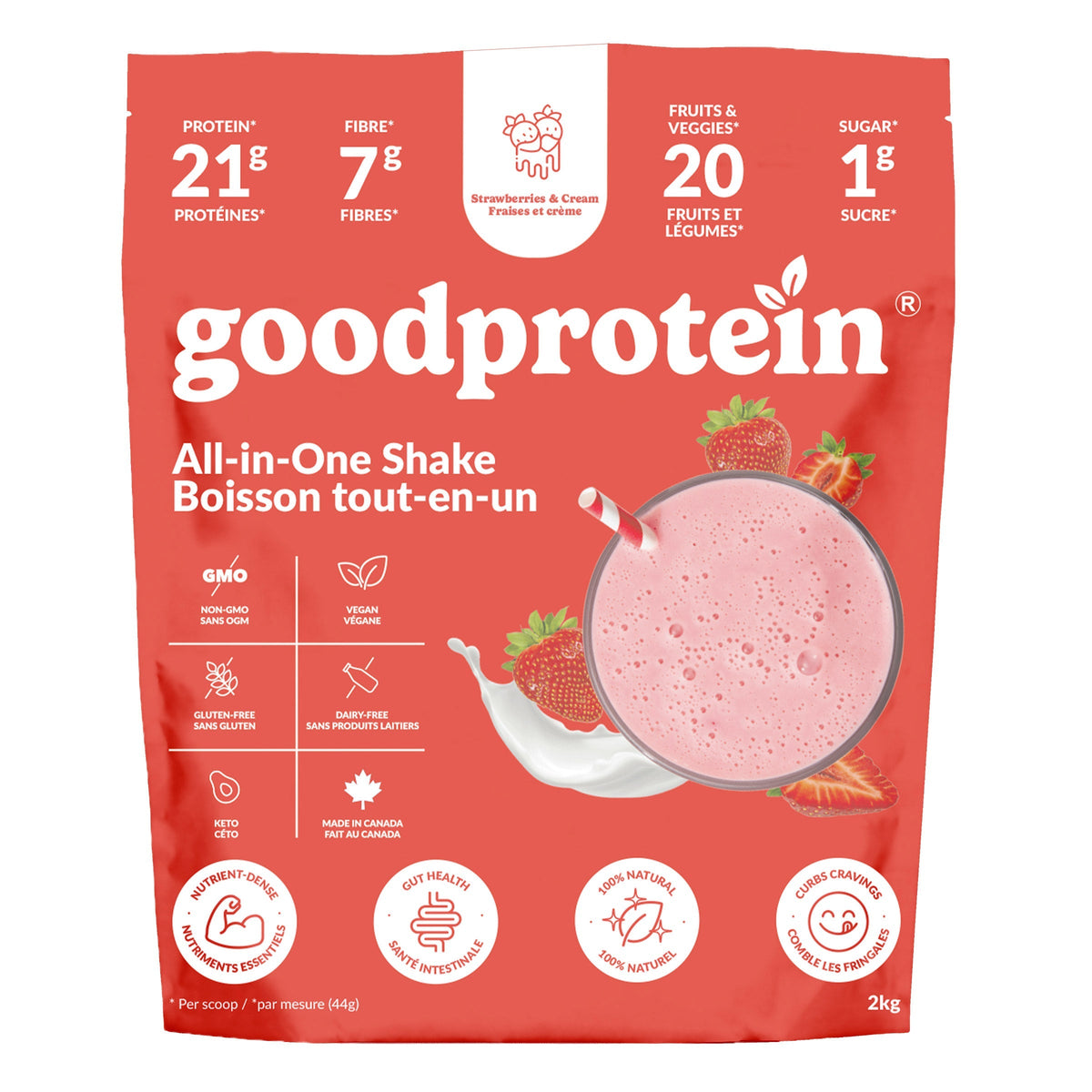 Good Protein Strawberry All-in-One Shake, 2 kg