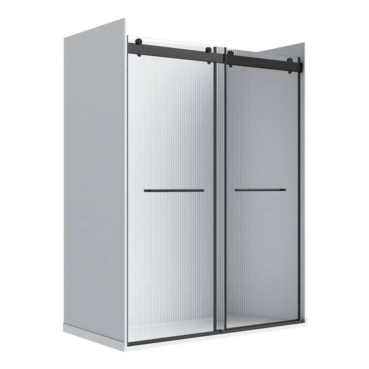 Appollo Geneva 60 in. Alcove Shower Kit in Matte Black