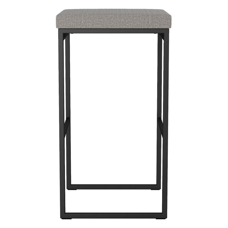 Amisco Easy Modern Counter Stool, Silver Seat and Black Base