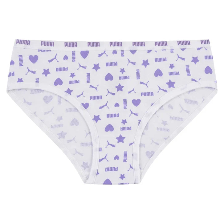 Puma Girls' Cotton Blend Bikini Underwear, 11-Pack