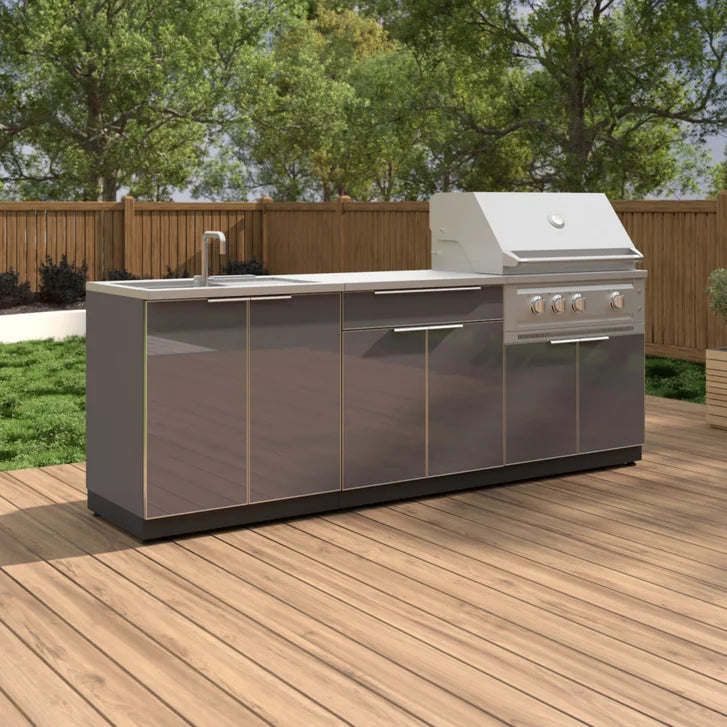 NewAge Products 5-piece Outdoor Kitchen Aluminum Set - Natural Gas Grill