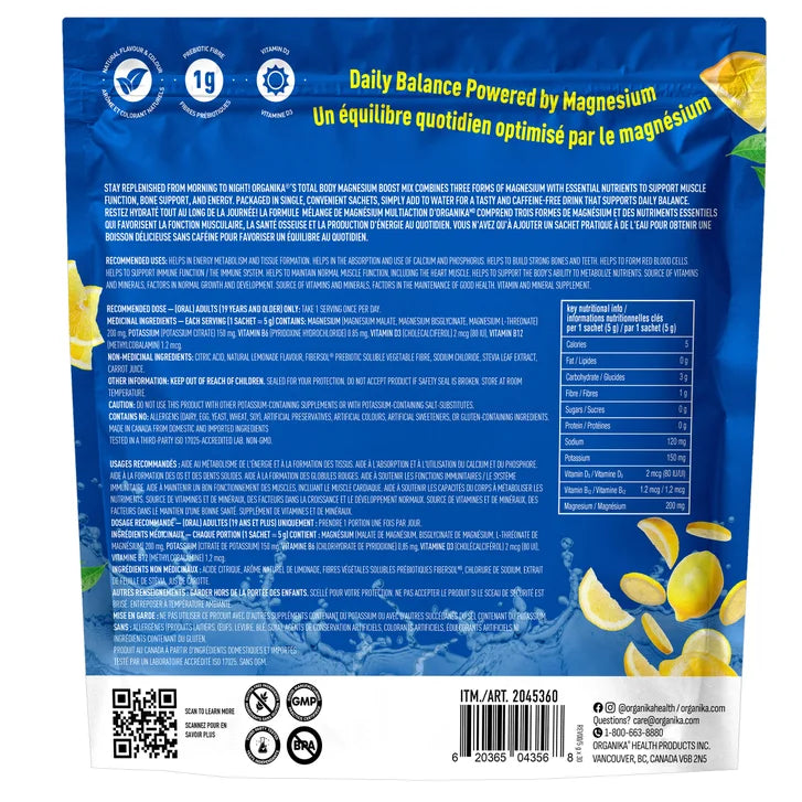 Organika Total Body Magnesium Boost Mix - 30 Sachets
