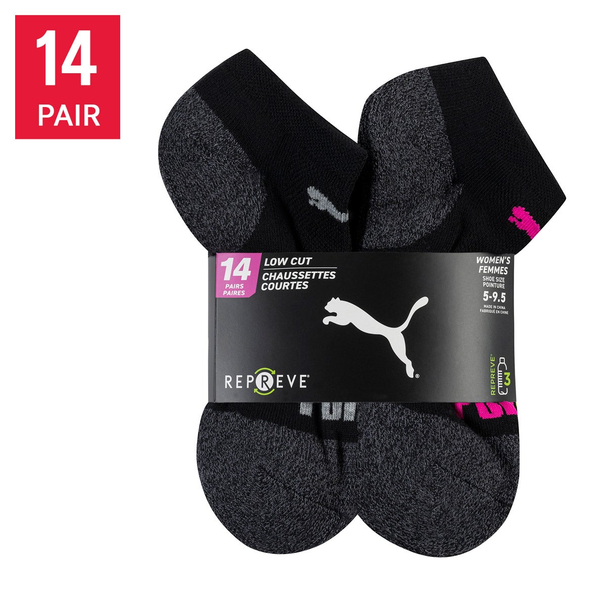 Puma Women's Repreve Athletic Sock, 14-pair